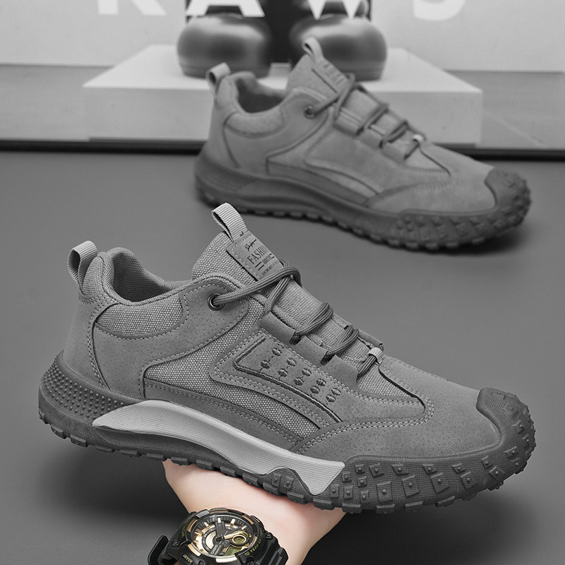 Zapatos de protección laboral para hombre, botas de trabajo retro transpirables de primavera, zapatos de trabajo para obras de construcción, botas de senderismo deportivas para exteriores para hombre