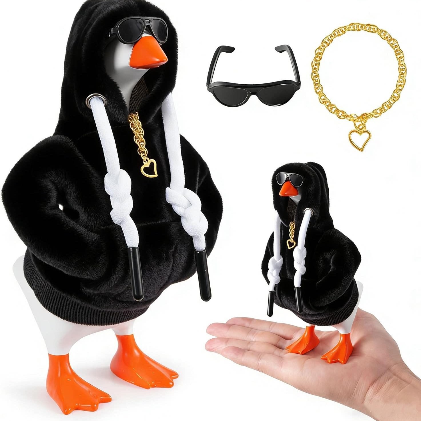 Christmas Desktop Little Goose Red Sweatshirt Suit Ornaments Goose Hoodie Sweatshirt Suit Party Duck Sweatshirt