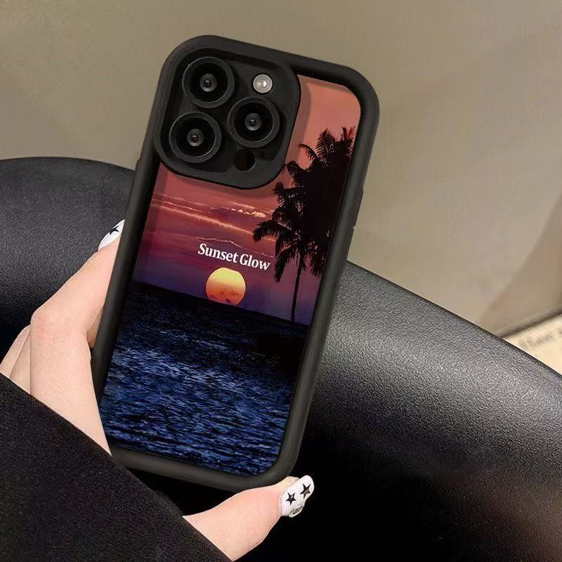 Sunset Coconut para iPhone 16pro funda para teléfono móvil Apple 15 anti-caída 14 Europa y América 13promax nuevo 12x