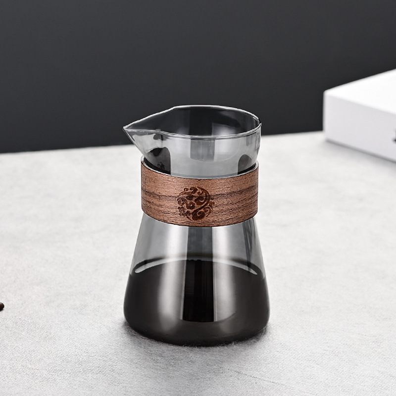 Elegant wooden coffee pot (flat smoke gray)