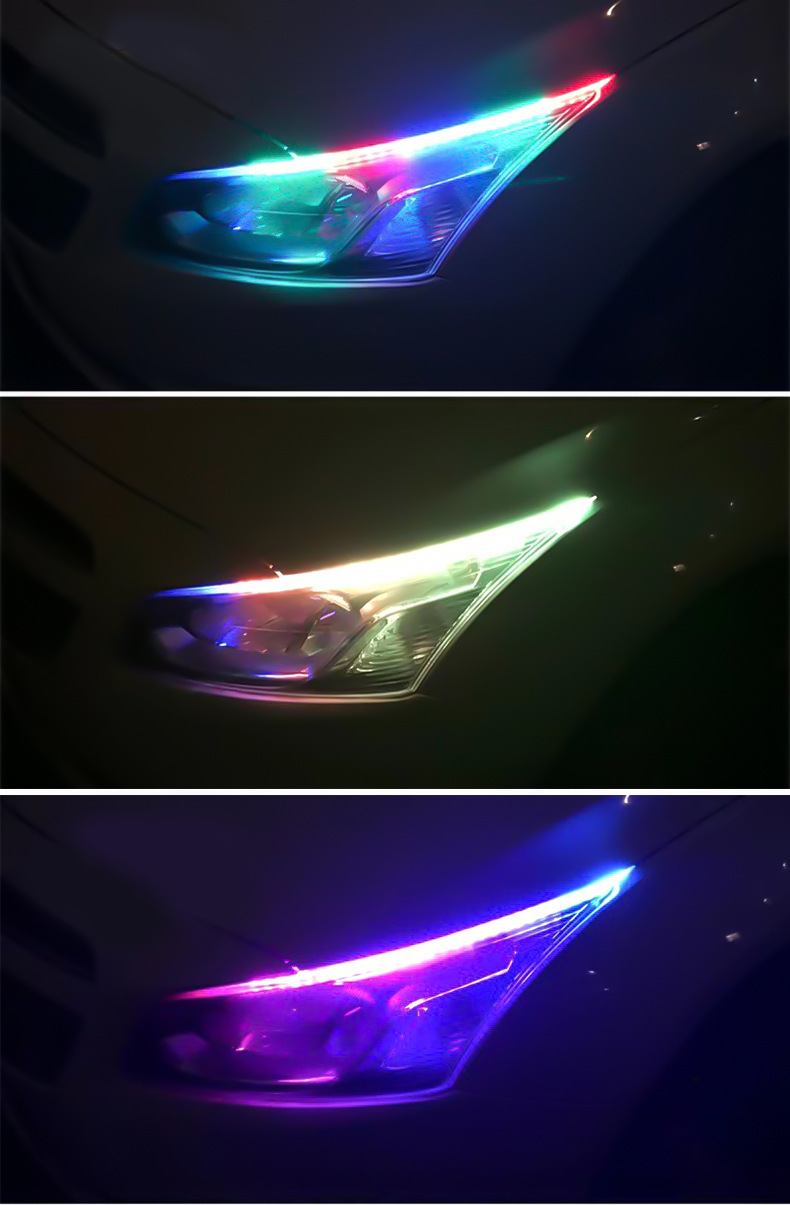Cross-Border Streamer Daytime Running Lights Plus Running Water Turn Lights Multi-Functional Car Daytime Running Lights Without Disassembly of Wires