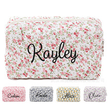 etsy希音个性化棉布便携手拿包大容量化妆包旅行收纳包女士化妆袋