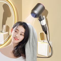 Sanitary Room Lazy Person Hair Dryer Bracket Hands-Free Blow Dryer Holder Frees Hands Wall-Mounted No-Drilling Hair Dryer Shelf