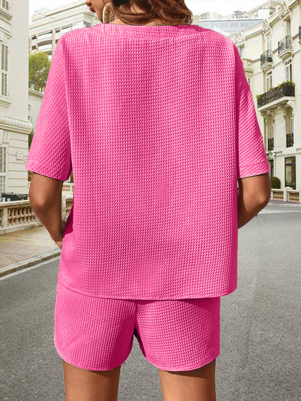 Ferien Täglich Frau Einfacher Stil Einfarbig Polyester Jacquard Shorts-Sets Shorts-Sets display picture 20