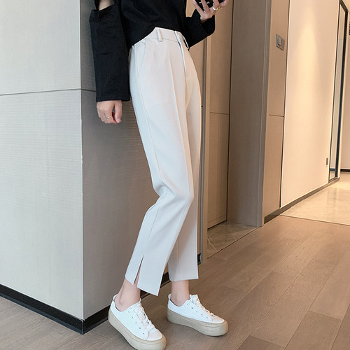 Suit trousers for women, spring and summer nine-point trousers, thin casual trousers, large size, professional cigarette pants for small people