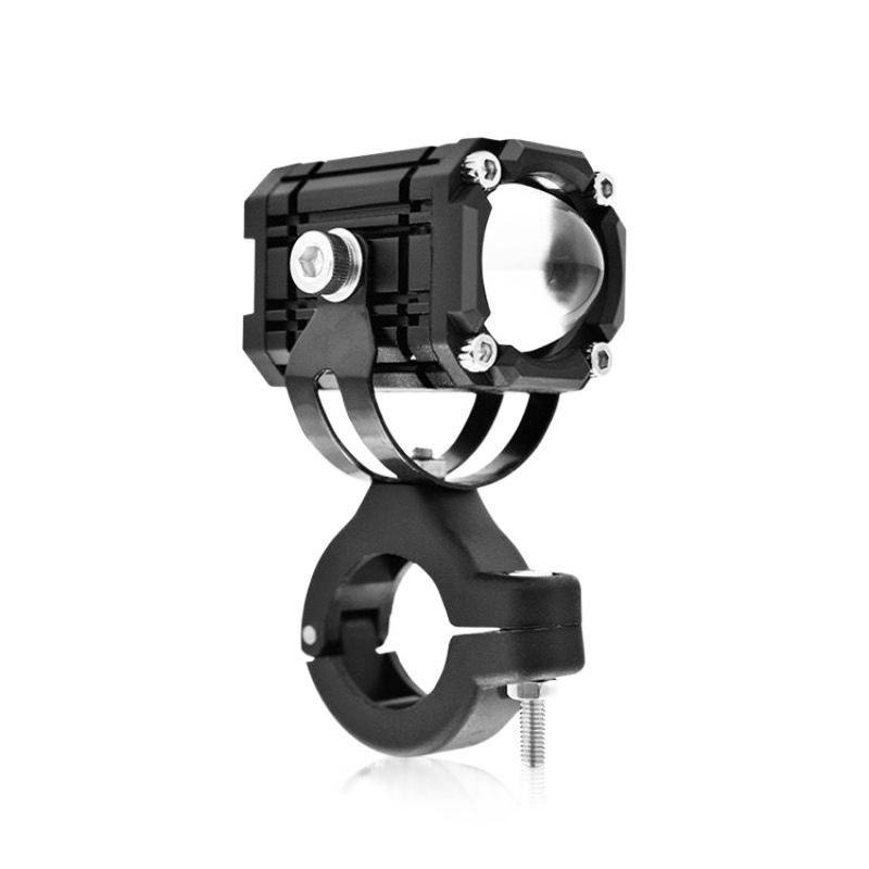 Motocicleta con interruptor pequeño cañón de acero tricolor lámpara de proyección lámpara de trabajo externa super brillante para vehículo eléctrico lámpara de modificación de ojo de diablo