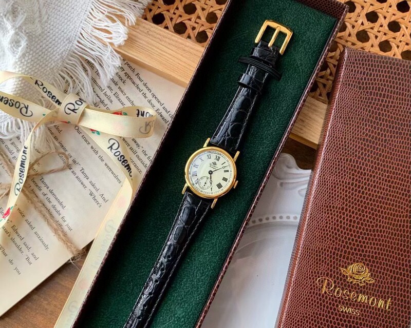 Romon Rosemont Retro Round Quartz Leather Strap Women's Watch Popular Swiss Movement Large Dial Watch