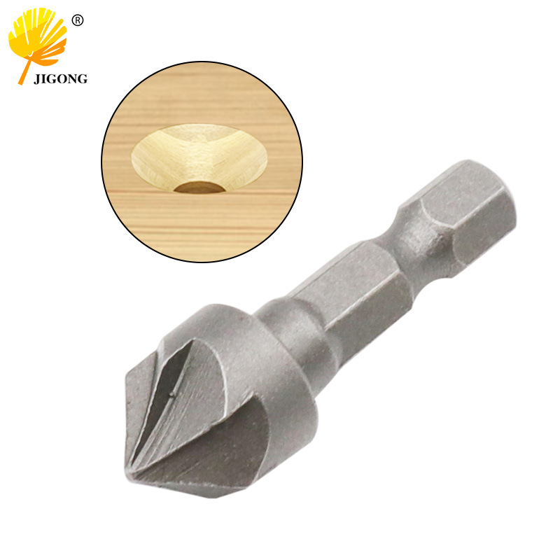 六刃倒角器90度沉孔木工工具配件 六刃倒角器 木工扩孔工具