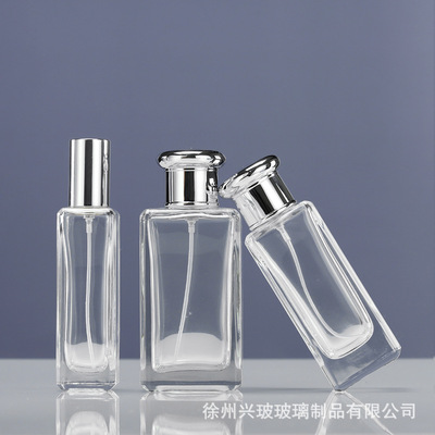 香水玻璃瓶30ml四方形 现货50ml透明瓶100细雾喷雾分装香水瓶裸瓶