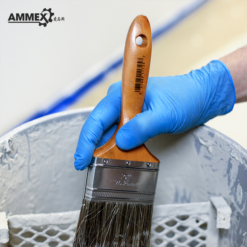 AMAS APFNCHD guantes de nitrile azul desechable para la industria alimentaria de nitrile grueso guantes duraderos