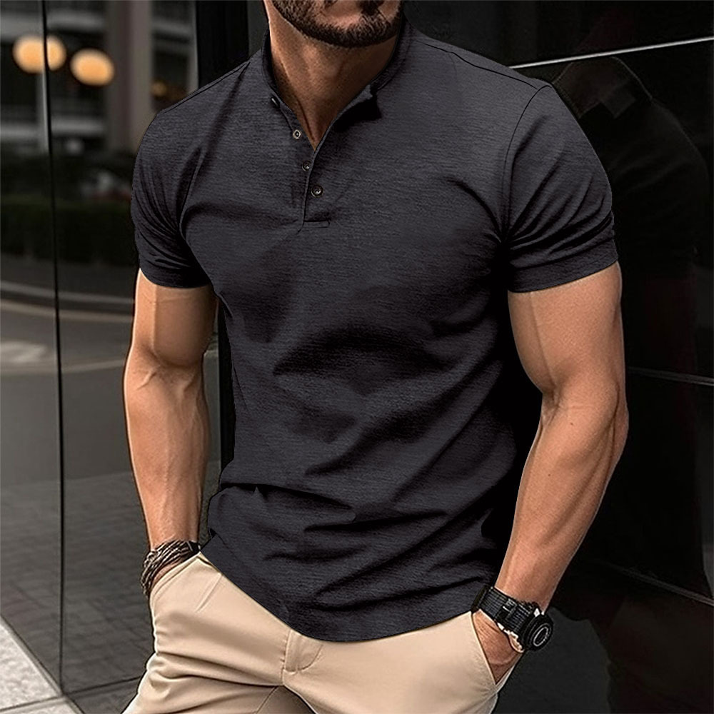 Hommes Couleur Unie Style Simple Refuser Manche Courte Ample T-shirt Homme display picture 1