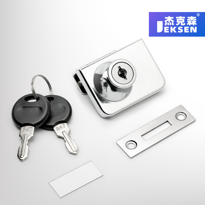 Alloy glass door lock, double door, single door, hole-free, sliding door, swinging door, counter lock, display window lock, sawtooth lock, showcase lock