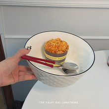 批發簡約ins風陶瓷碗單個燕麥水果沙拉碗湯面碗高顏值盤子日式飯