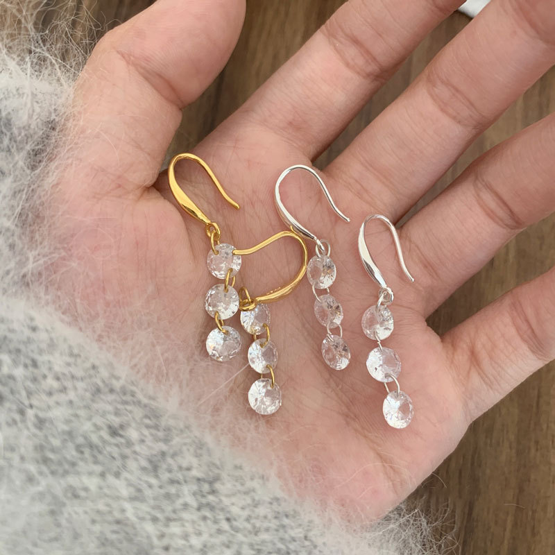 Mermaid Tears Metal Zircon Long Tassel Earrings Women's Cool Niche Design Earrings Beautiful Earrings Mermaid Tears Metal Zircon Long Tassel Earrings Women's Cool Niche Design Earrings Beautiful Earrings
