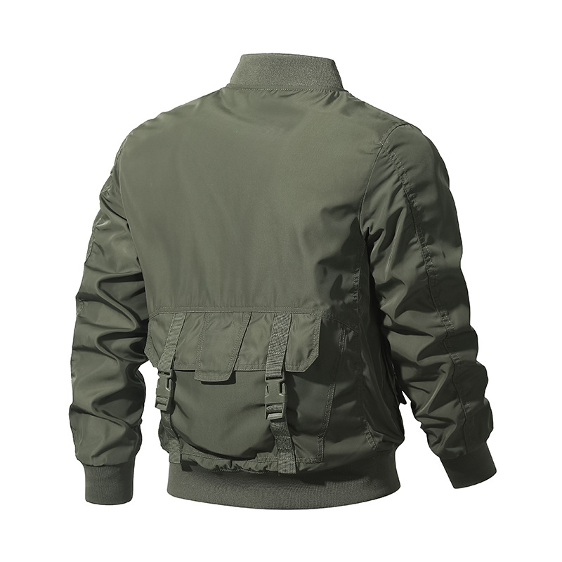 Trajes de trabajo estadounidenses multibolsillos chaqueta de vuelo chaqueta función de viento chaqueta de béisbol de hombre chaqueta de moda casual suelta