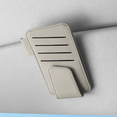 Cross-Border Multifunctional Car Glasses Holder Car Glasses Clip/Bill Clip - gray-1