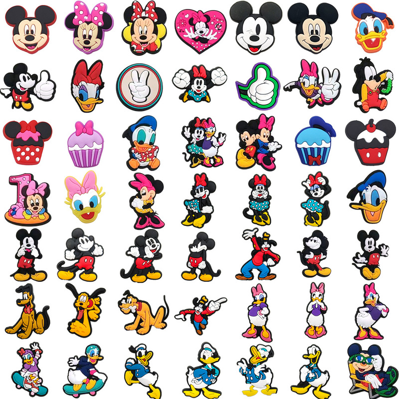 Mickey Minnie Full Set 48 Set Hole Shoes DIY Decorative Buckle Zhibi Star croc Removable Shoe Flower