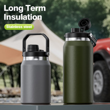 跨境新款大容量304不锈钢保温杯子便携户外吸管水壶车载冰桶批发