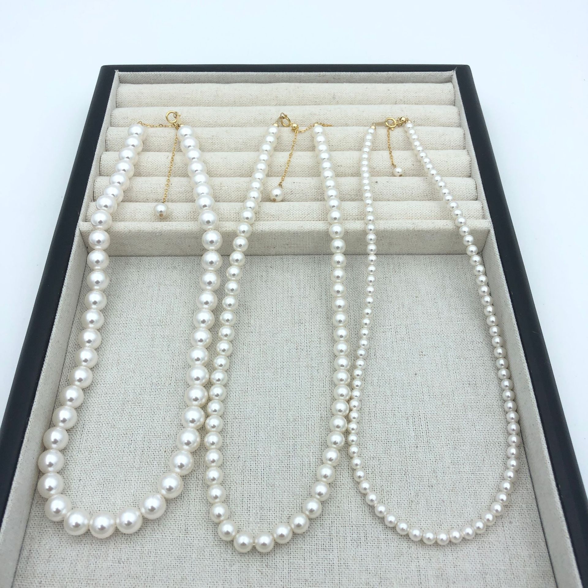 Women's Gender 925 Sterling Silver Freshwater Pearl Copper Beaded Geometric Necklace