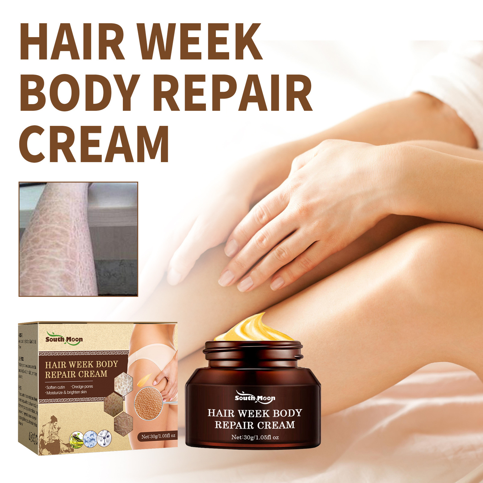 Crema riparatrice per la pelle di pollo South Moon con peeling intorno ai capelli e al corpo_voghion.com