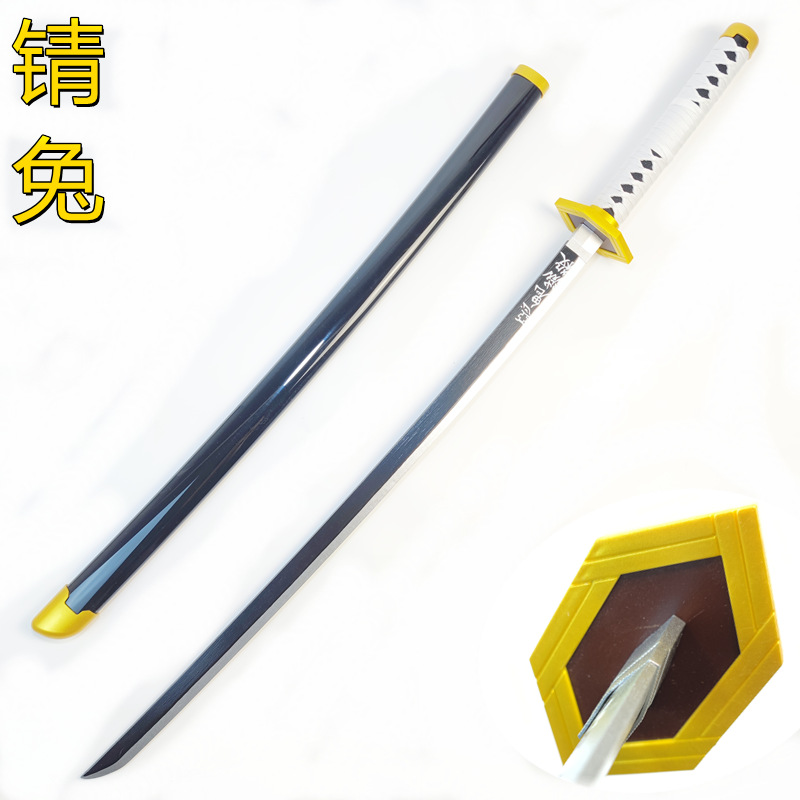 Cuchillo de la rueda del sol de carbón de Jiro Sanyi aleación de samurai cuchillo de Judo Cos armas de metal sin hoja abierta