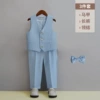 Blue vest, set, trousers, bow tie, 3 pieces