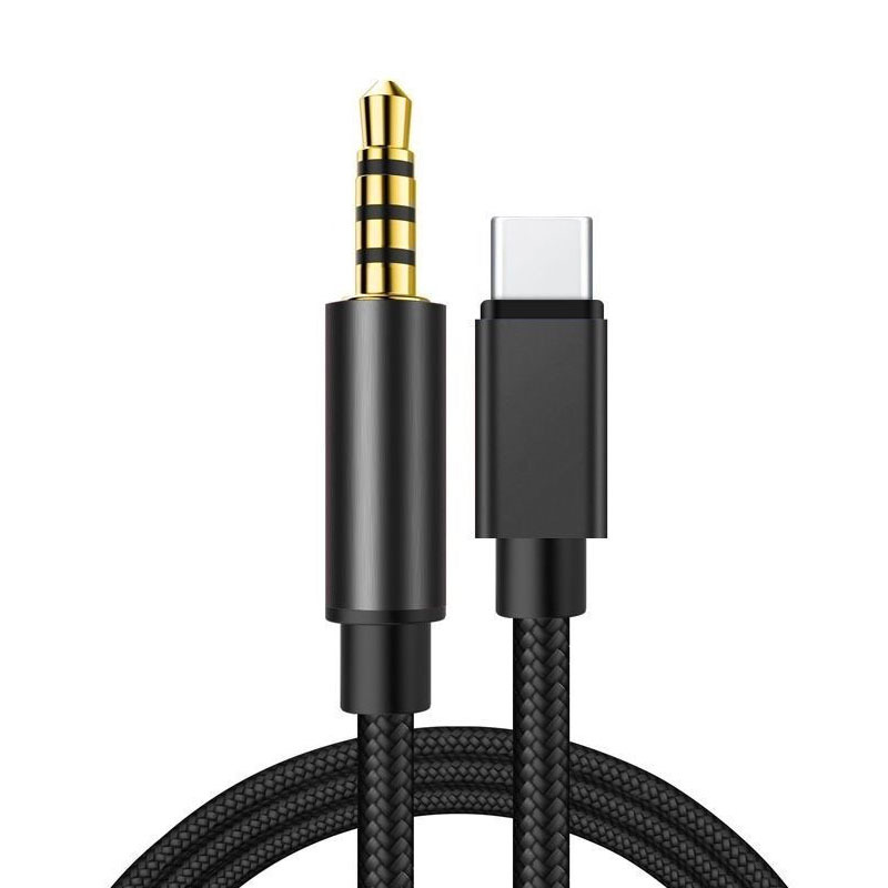 Digital chip 3.5mm to type-c black streaming cable 1m