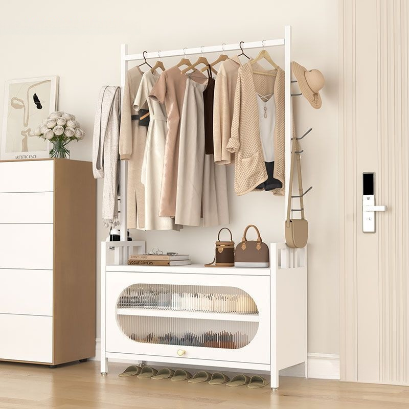 Steel Shoe Cabinet and Coat Rack Integrated Home Entrance Door Floor-Standing Entrance Multi-Layer Large-Capacity Dust-Proof Storage Shoe Rack