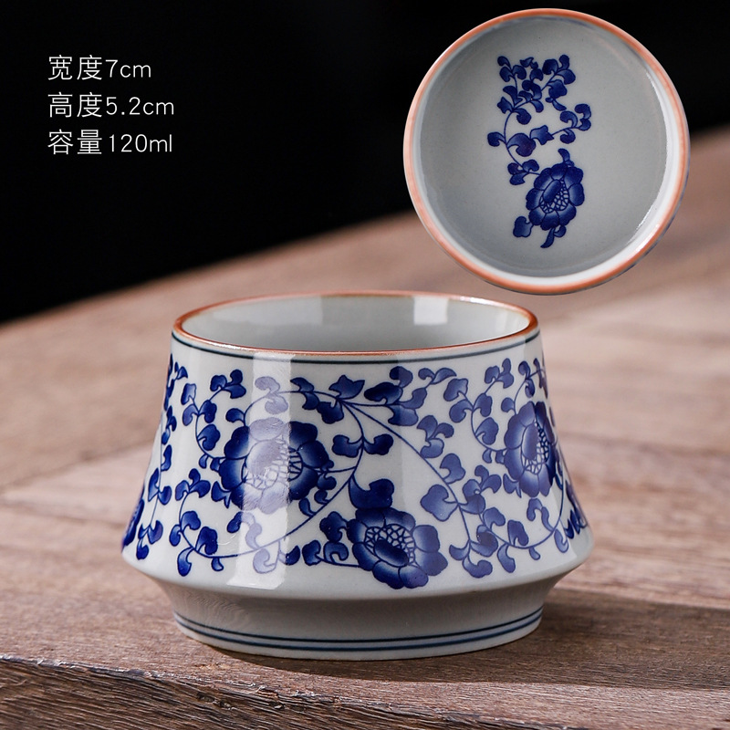 Taza de cerámica retrógrada de color azul taza de hogar taza de bebida taza personal de gran capacidad taza de té cocinada horno taza de té