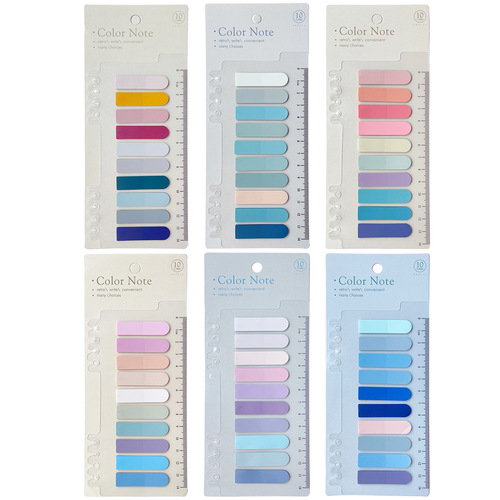 Morandi translucent PET index stickers, round-head multi-color sticky notes, markable writeable note paper note pads