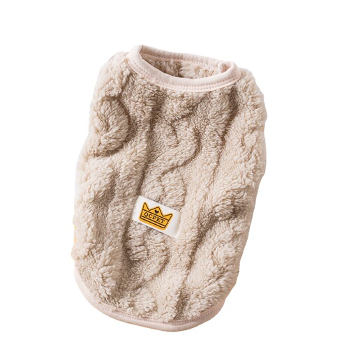 New Winter Outfit Dog Clothes Pet Teddy Cat Autumn Cables Double Faced Fleece Back Vest Clothing Wholesale