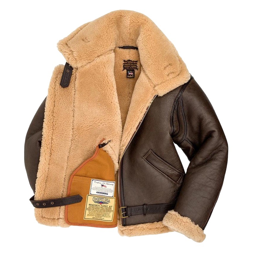 In-Stock Amazon Independent Site New Product Pu Leather and Fur Integrated Men's Jacket Long-Sleeve Faux Fur Thick