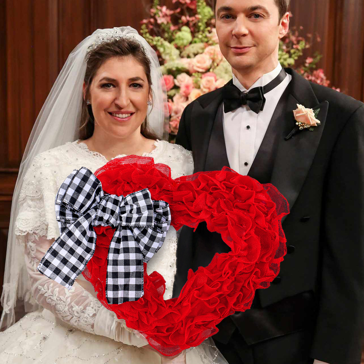 Cangyan 2022 tela de decoración de puerta nueva transfronteriza Día de San Valentín guirnalda melocotón corazón colgante de pared diseño de vacaciones