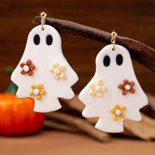 青岛黛薇欧美INS爆款饰品跨境电商货源1对软陶制作花朵小鬼耳环