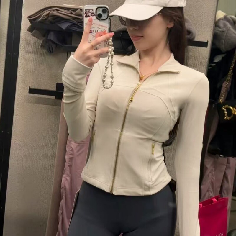 Lulu Original Define Short Stand Collar Jacket for Yoga and Running, Women's Slim Fit Coat, New Slimming Elastic Shaping Design Lulu Original Define Short Stand Collar Jacket for Yoga and Running, Women's Slim Fit Coat, New Slimming Elastic Shaping Design