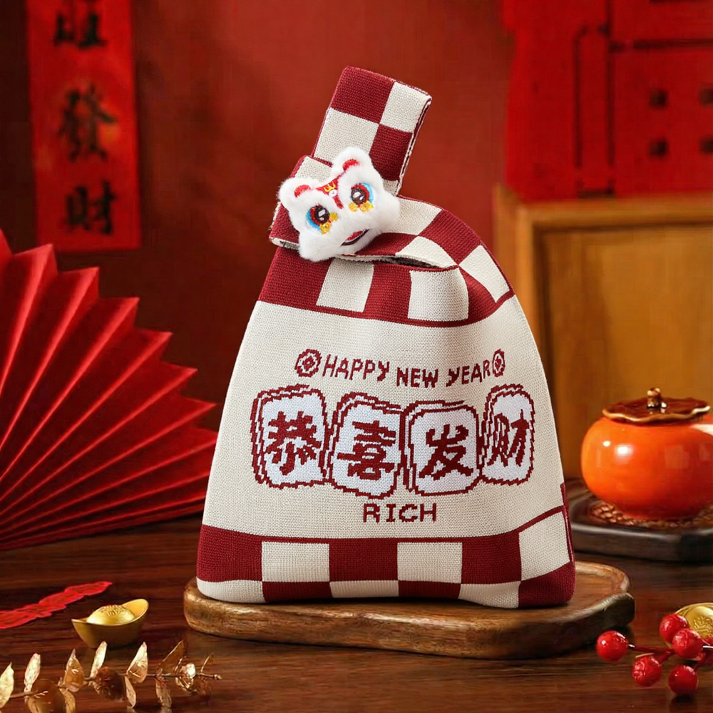 2026马年新年礼物伴手礼袋针织包手提袋春节礼盒包装袋年会礼品袋