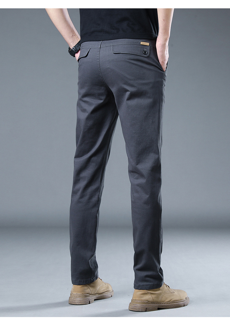 A-class pure cotton brand casual men, slim fit straight leg high-end men's pants, breathable versatile pants for spring_voghion.com