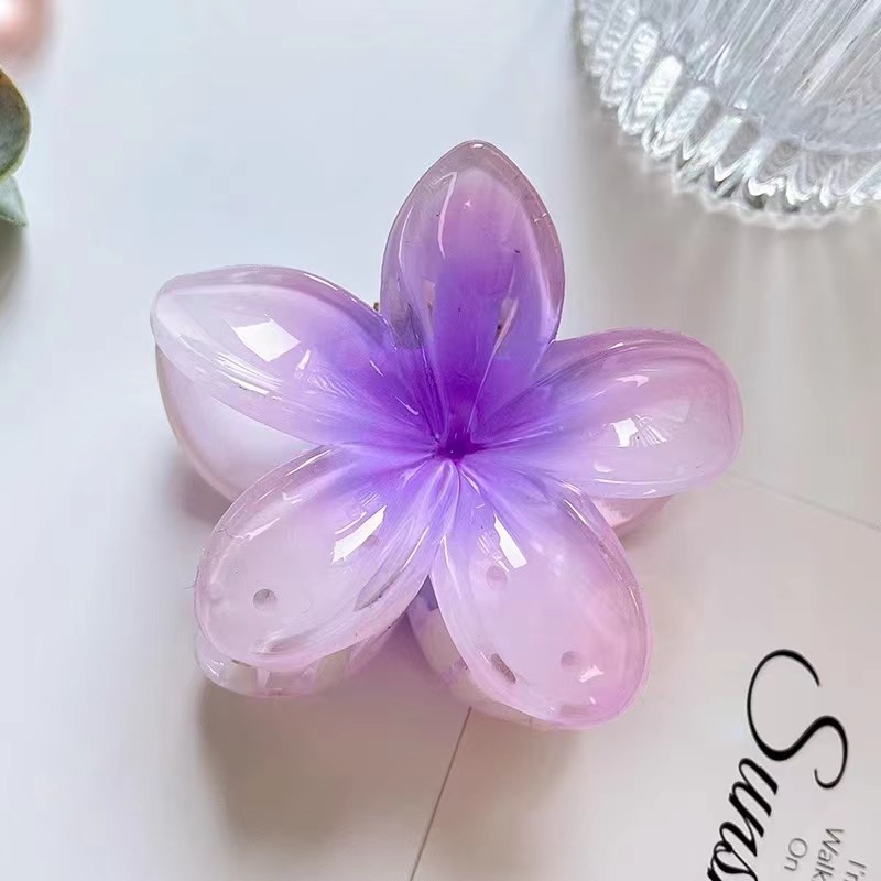 跨境ins鸡蛋花发夹花朵造型甜美仙女气质发抓后脑勺盘发发饰抓夹|undefined