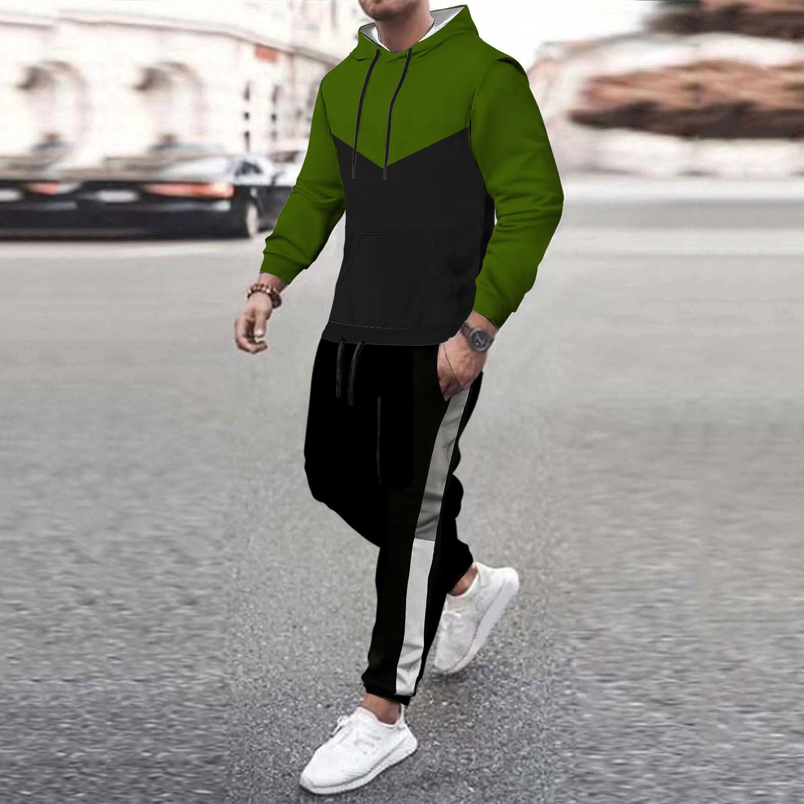Estilo coreano estilo popular a juego estilo clásico moda delgado suéter con capucha pantalones MC11-ML1 de dos piezas