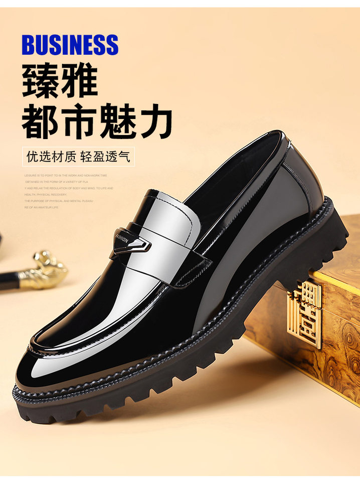 Giày da lười nam da bò thật mũi nhọn, đế thấp 1–3 cm — màu nâu, đen chi tiết 5