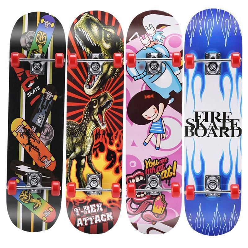 Четырехколесный двухсторонний скейтборд для мальчиков и девочек оптом, модель 3108, для начинающих, 80 см, для детей, подарок для трансграничной торговли, нескользящий