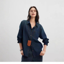 复古单宁牛仔衬衫女 24秋季新品全棉微廓形长袖衬衣