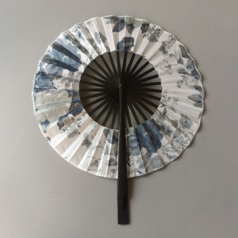 Fábrica de bambú reunión chino antiguo ventilador molino ventilador japonés plegable mango largo ventilador anime danza plegable ventilador al por mayor