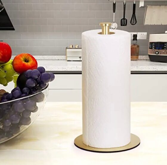 Cross-border stainless steel paper towel holder kitchen paper roll holder plastic wrap storage rack non-perforated kitchen vertical paper towel storage
