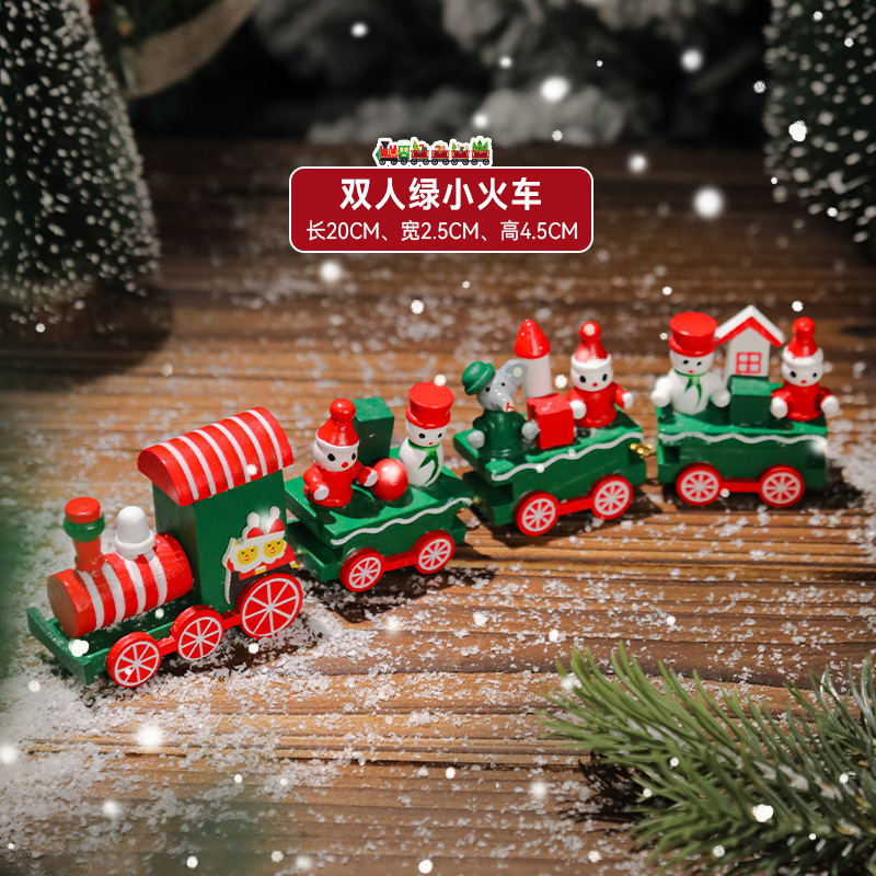 クロスボーダークリスマスギフトクリスマスギフト木製塗装電車装飾クリエイティブオーナメントオーナメントホリデーアレンジメント|undefined