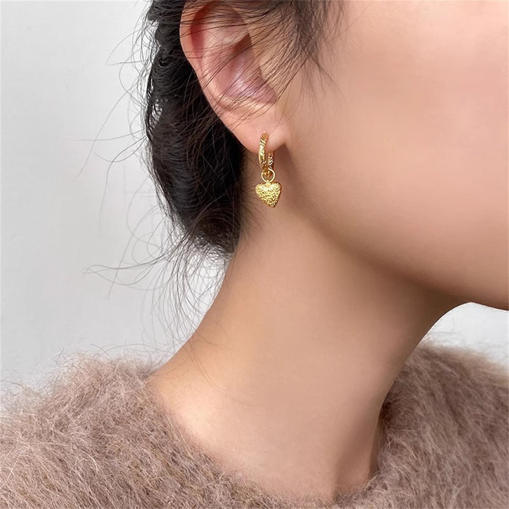 美拉德天然虎眼石不對稱耳扣女生小眾高級感耳環2024新款秋冬耳飾