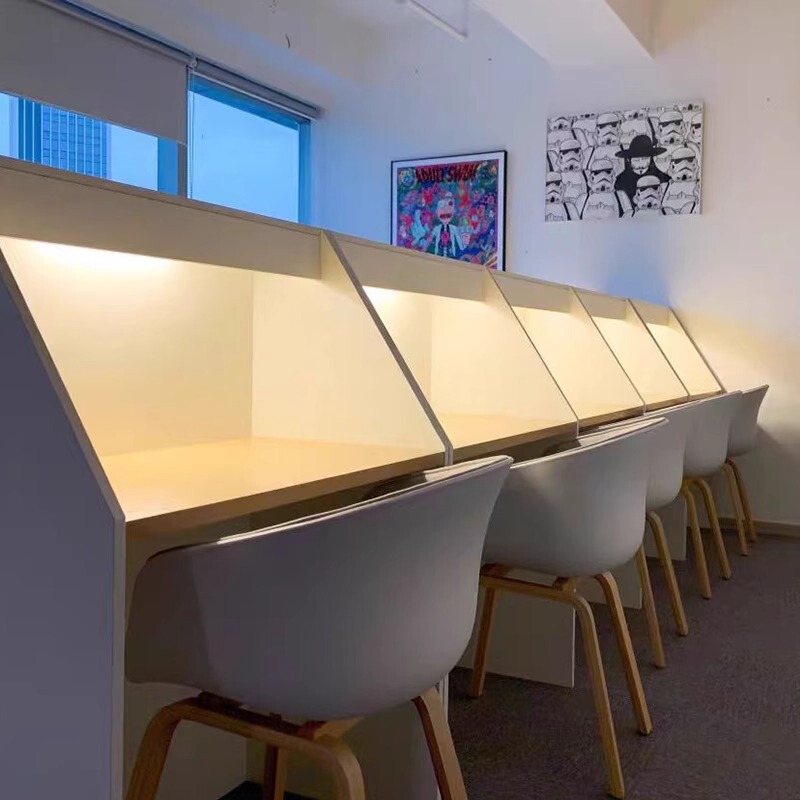✅ Immersive Self-Study Desk Reading Room Library Learning Training Desk College Students Share Postgraduate Entrance Examination Single Tutoring Desk