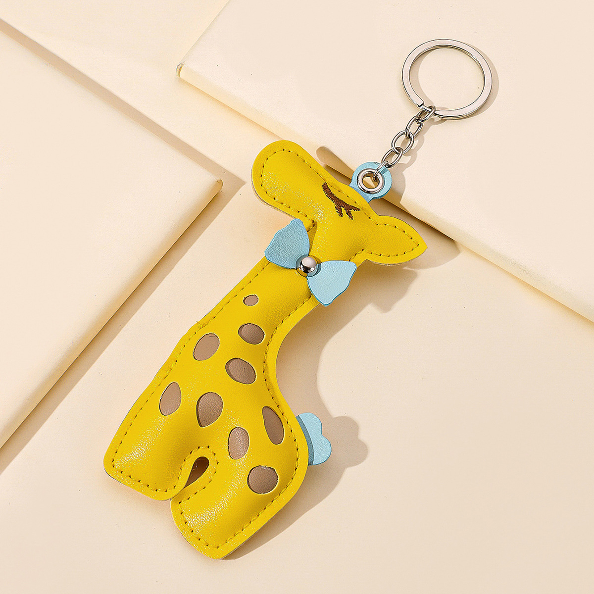 Daily Occasion Pu Leather, Metal Material Cartoon Style Cute Giraffe Pu Leather Metal Unisex Keychain