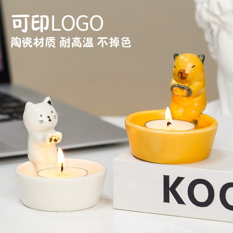 Ruijie новый подсвечник для ароматерапии ручной работы котенок медведь богиня подарок на день рождения дом термостойкие керамические украшения