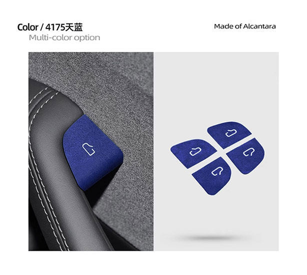 Cross-Border Preferred Choice: Tesla Model 3/Yl Car Door Switch Reminder Stickers, Suede Night Glow Interior Modification